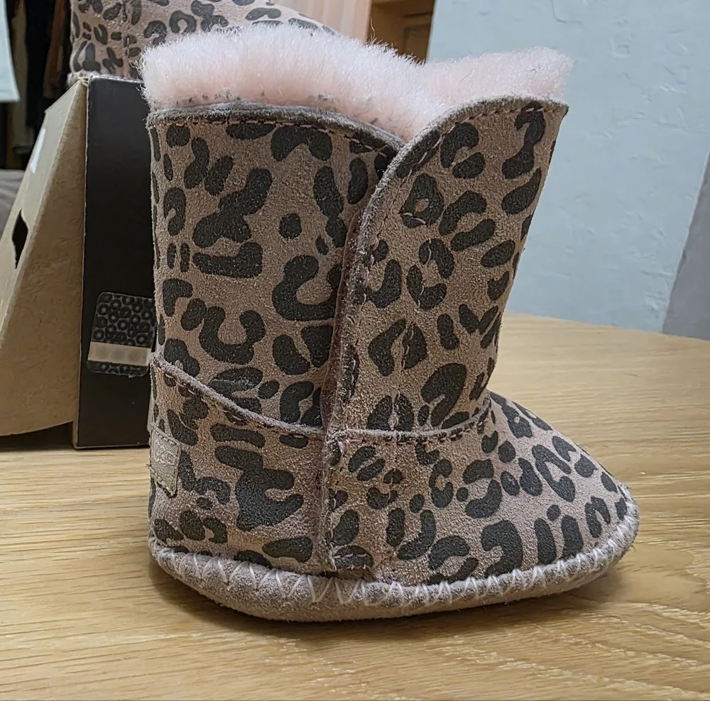 UGGS Cassie Leopard Boots with Pink Highlights